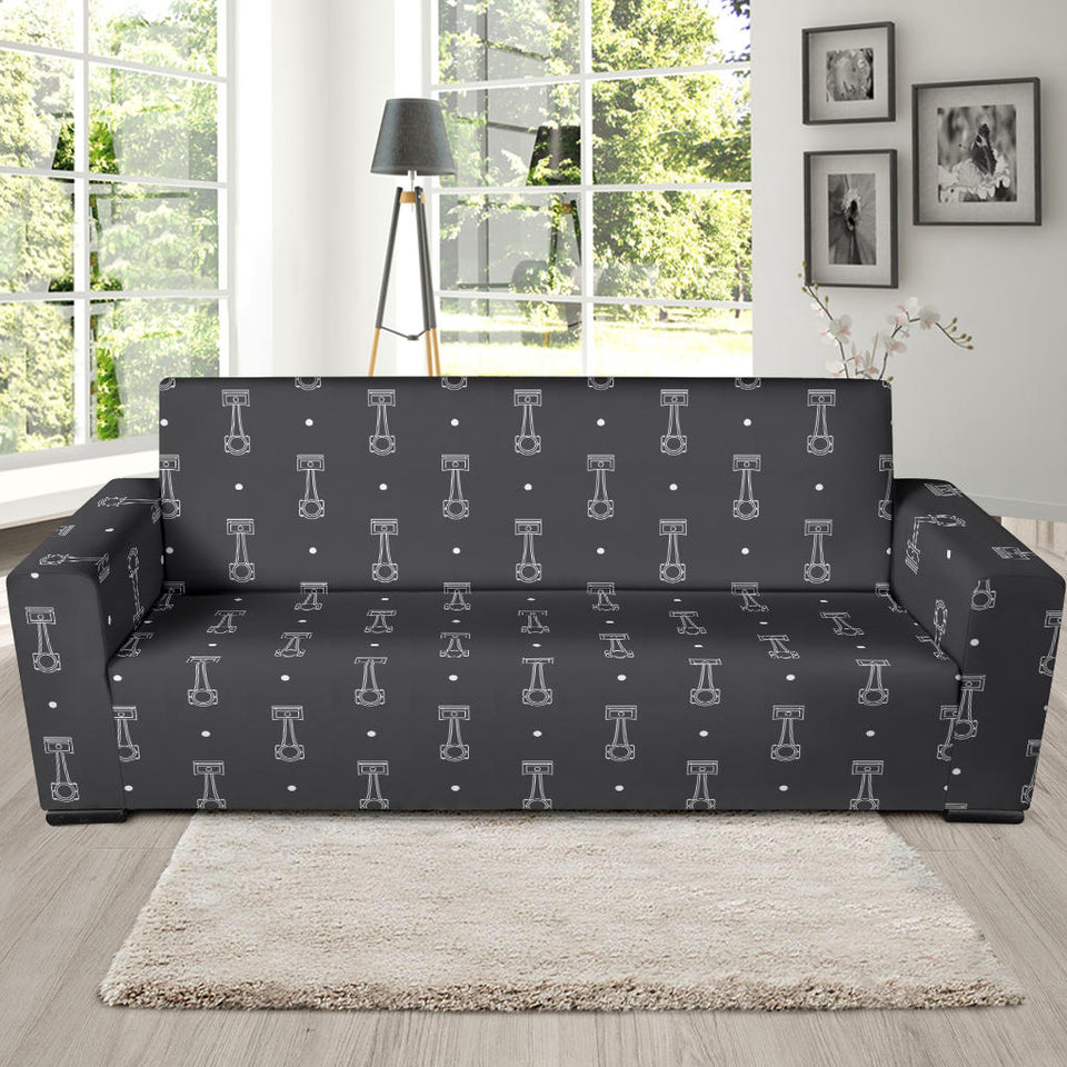Engine Piston Black Background Pattern Print Design 02 Sofa Slipcover