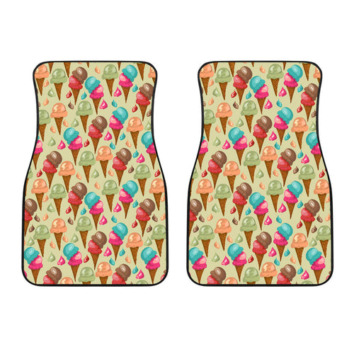 Colorful Ice Cream Pattern Front Car Mats