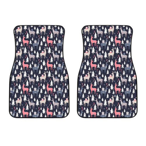 Deers Winter Christmas Pattern Front Car Mats