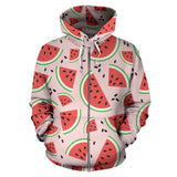 Watermelon Pattern Zip Up Hoodie