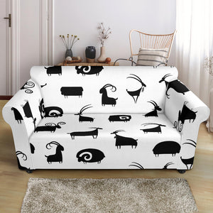 Goat Ram Pattern Loveseat Couch Slipcover