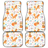 Cute Tribal Fox Pattern Front And Back Car Mats