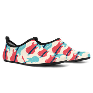 Red Blue Guitar Pattern Aqua Shoes