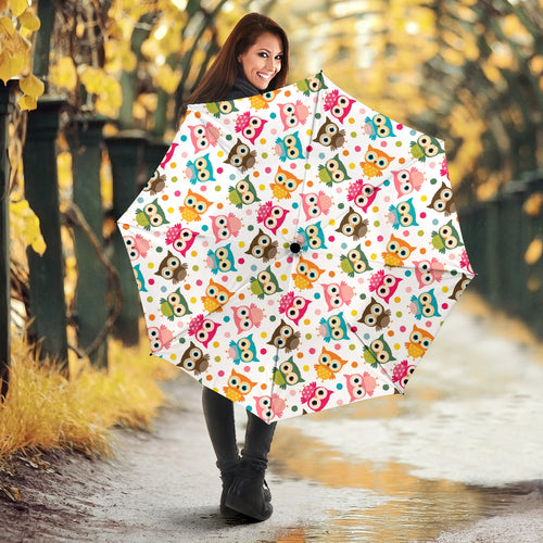 Color Cute Owl Pattern Umbrella