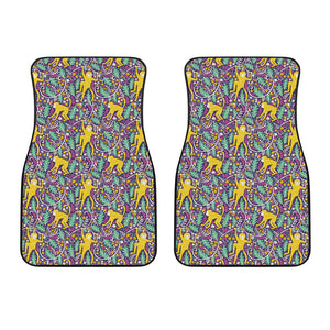 Cute Yellow Monkey Leaves Pattern Front Car Mats