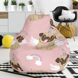 Cute Unicorn Pug Pattern Bean Bag Cover