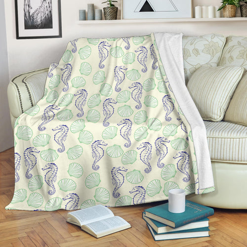 Seahorse Shell Pattern Premium Blanket