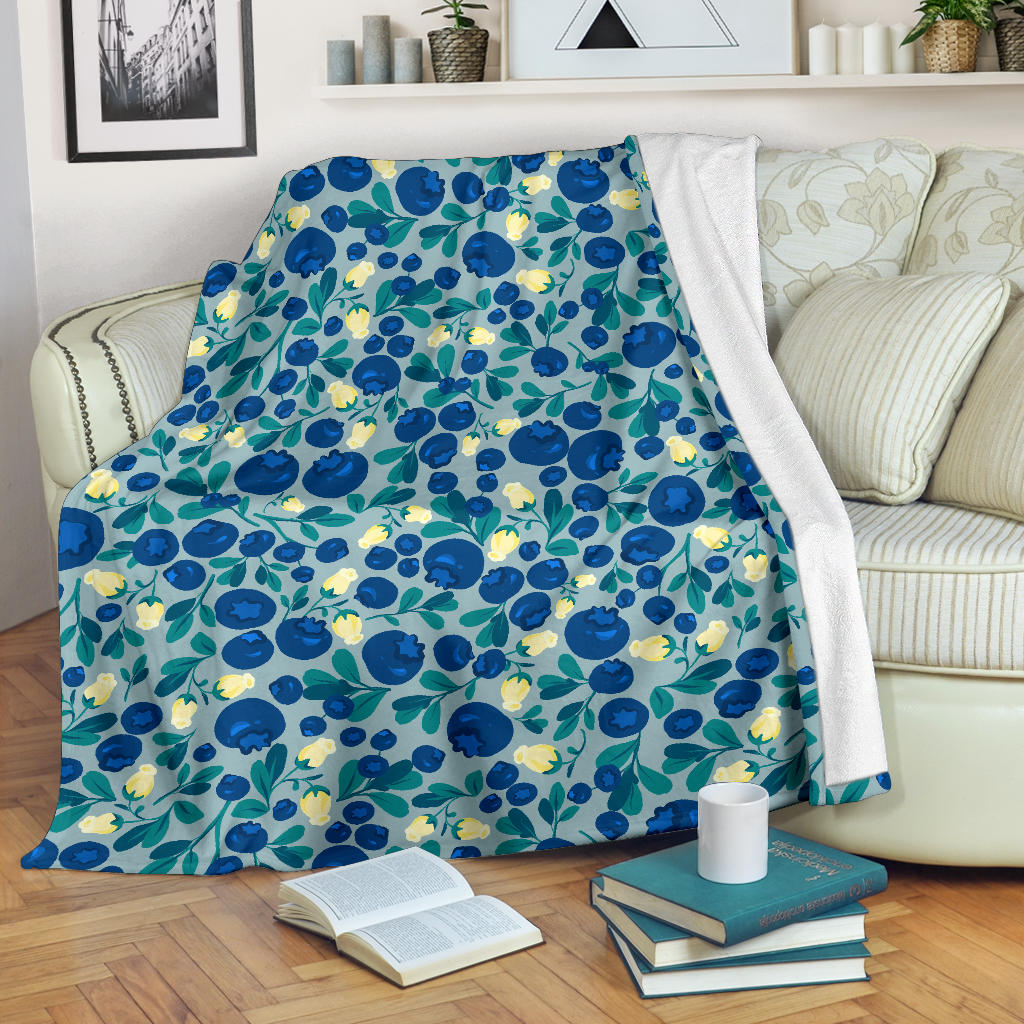 Blueberry Design Pattern Premium Blanket
