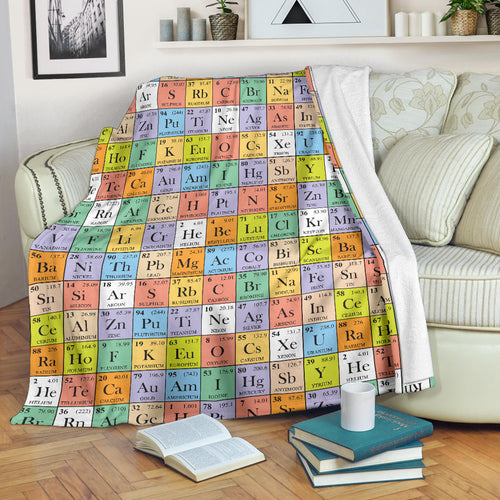 Chemistry Periodic Table Pattern Print Design 01 Premium Blanket
