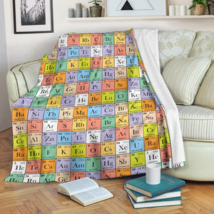 Chemistry Periodic Table Pattern Print Design 01 Premium Blanket