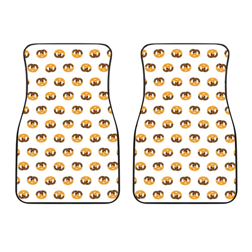 Pretzels Pattern Print Design 02 Front Car Mats