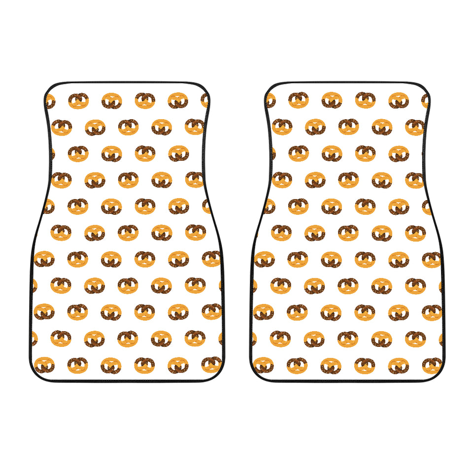 Pretzels Pattern Print Design 02 Front Car Mats