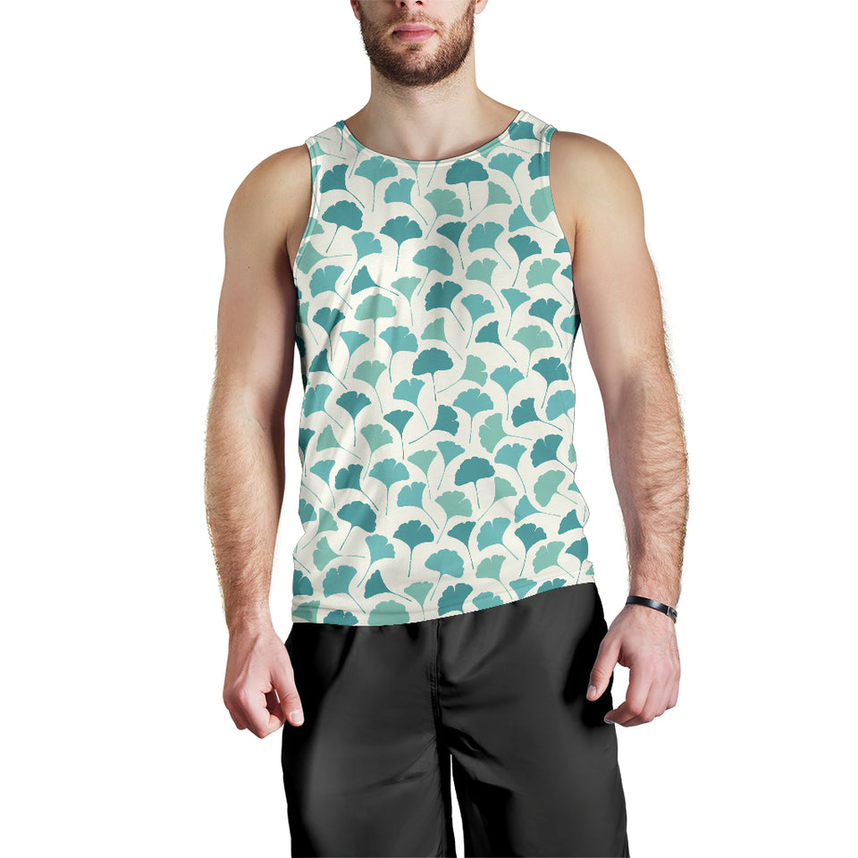 Green ginkgo leaves pattern Men Tank Top