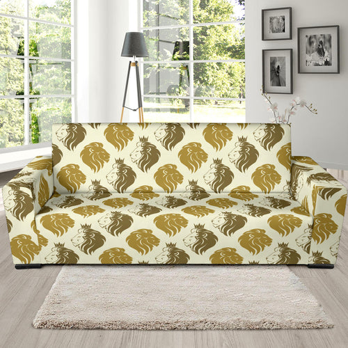 Lion Pattern Print Design 02 Sofa Slipcover