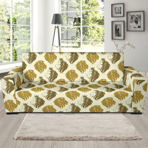 Lion Pattern Print Design 02 Sofa Slipcover