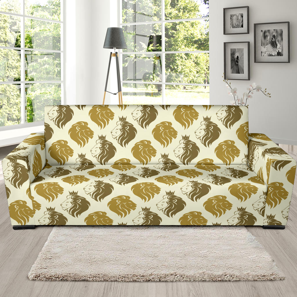 Lion Pattern Print Design 02 Sofa Slipcover