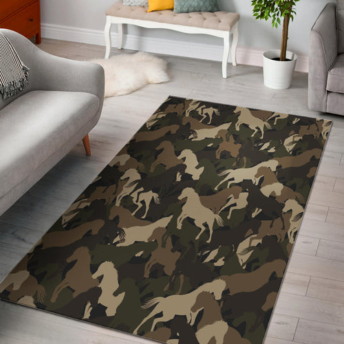 Horse Camouflage Pattern Area Rug