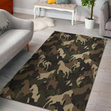 Horse Camouflage Pattern Area Rug