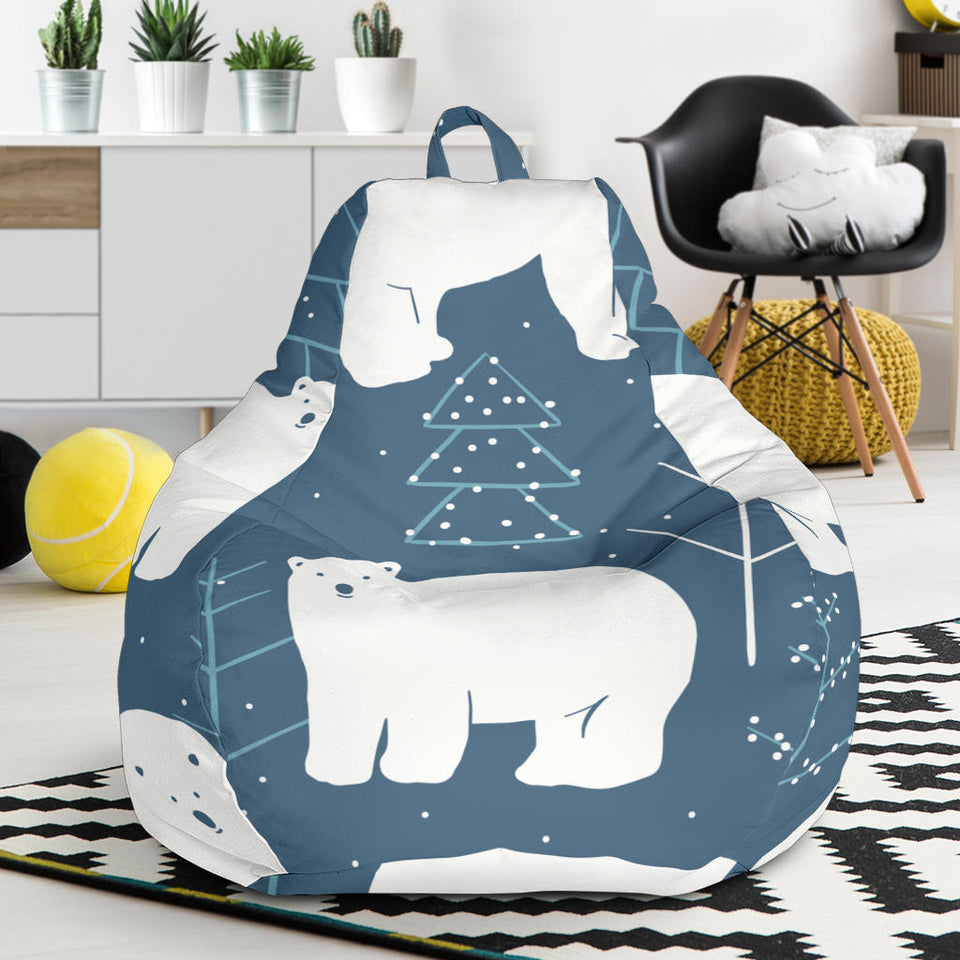 Polar Bear Mother Her Child Pattern Bean Bag Cover