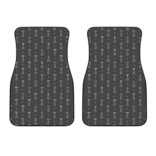 Engine Piston Black Background Pattern Print Design 02 Front Car Mats