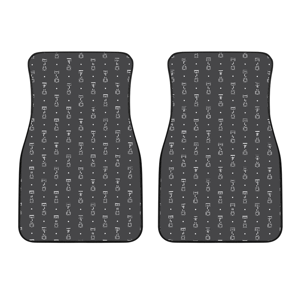 Engine Piston Black Background Pattern Print Design 02 Front Car Mats