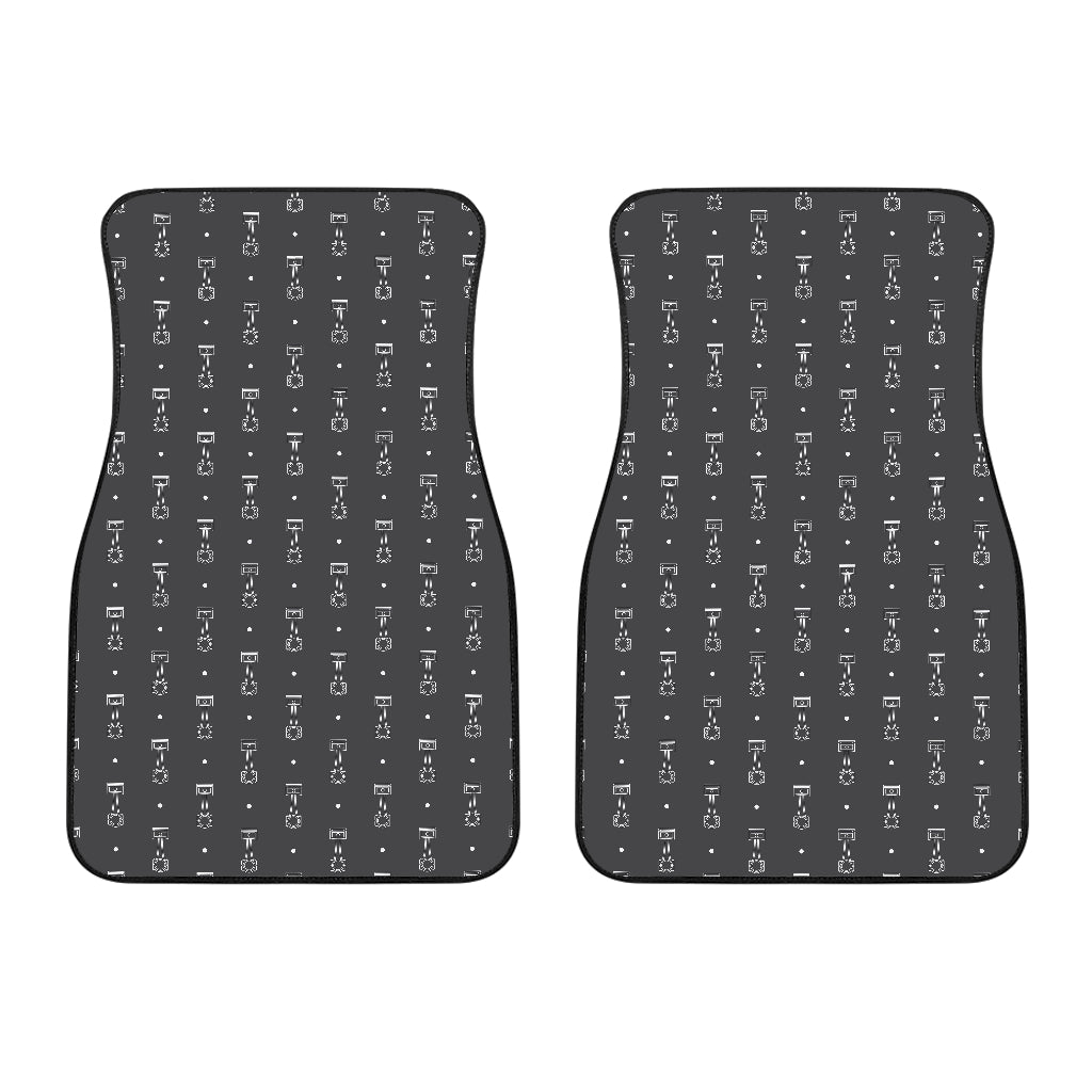 Engine Piston Black Background Pattern Print Design 02 Front Car Mats