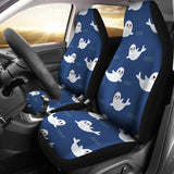 Cute White Baby Sea Lion Seal Pattern  Universal Fit Car Seat Covers