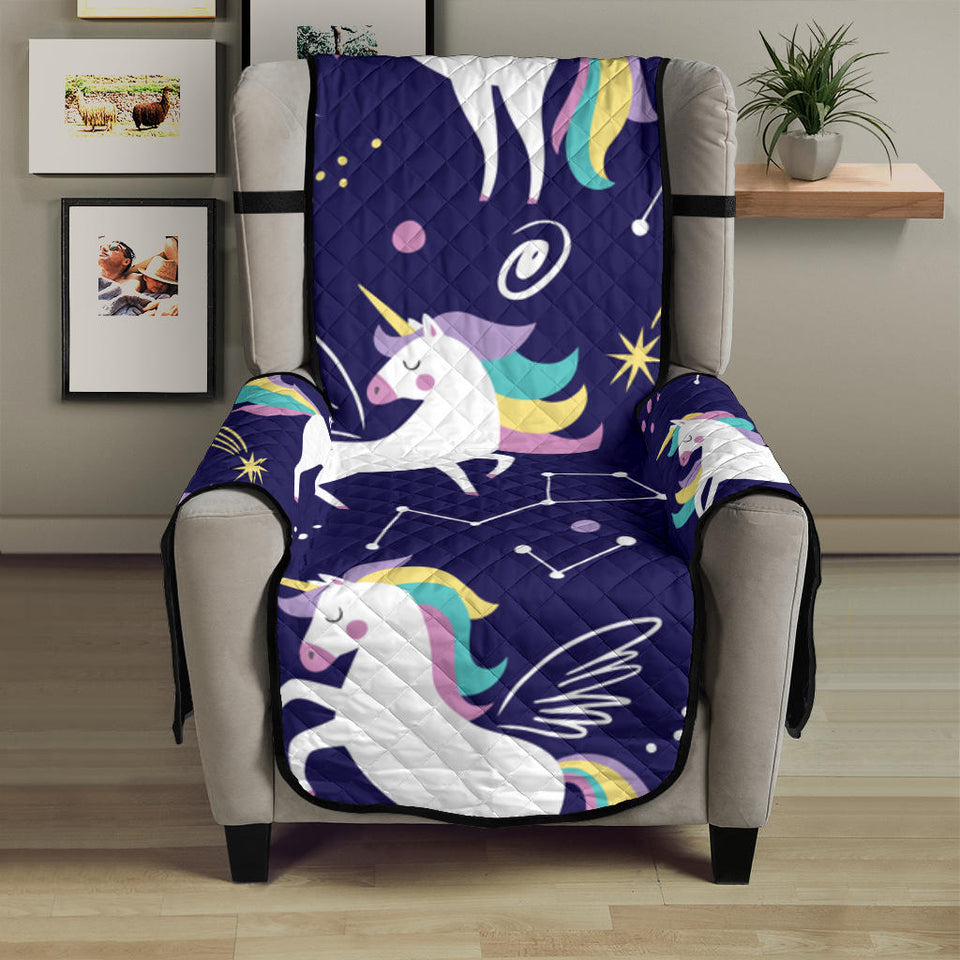 Hand drawn cute unicorn star planet Chair Cover Protector