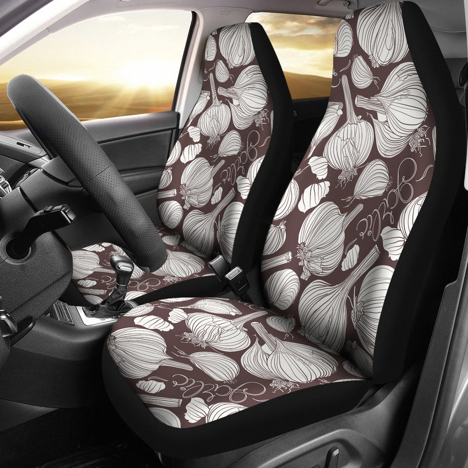 Garlic Bulb Dark Background Universal Fit Car Seat Covers