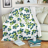 Blueberry White Background Premium Blanket
