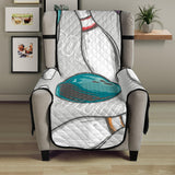 Bowling ball and pin gray background Chair Cover Protector