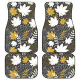 Beautiful Gold Autumn Maple Leaf Pattern Front And Back Car Mats