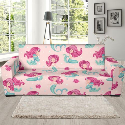 Cute Little Mermaid Pattern Sofa Slipcover