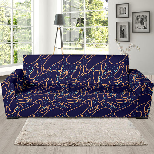 Eggplant Pattern Print Design 04 Sofa Slipcover
