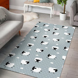 Sheep Polka Dot Cloud Pattern Area Rug