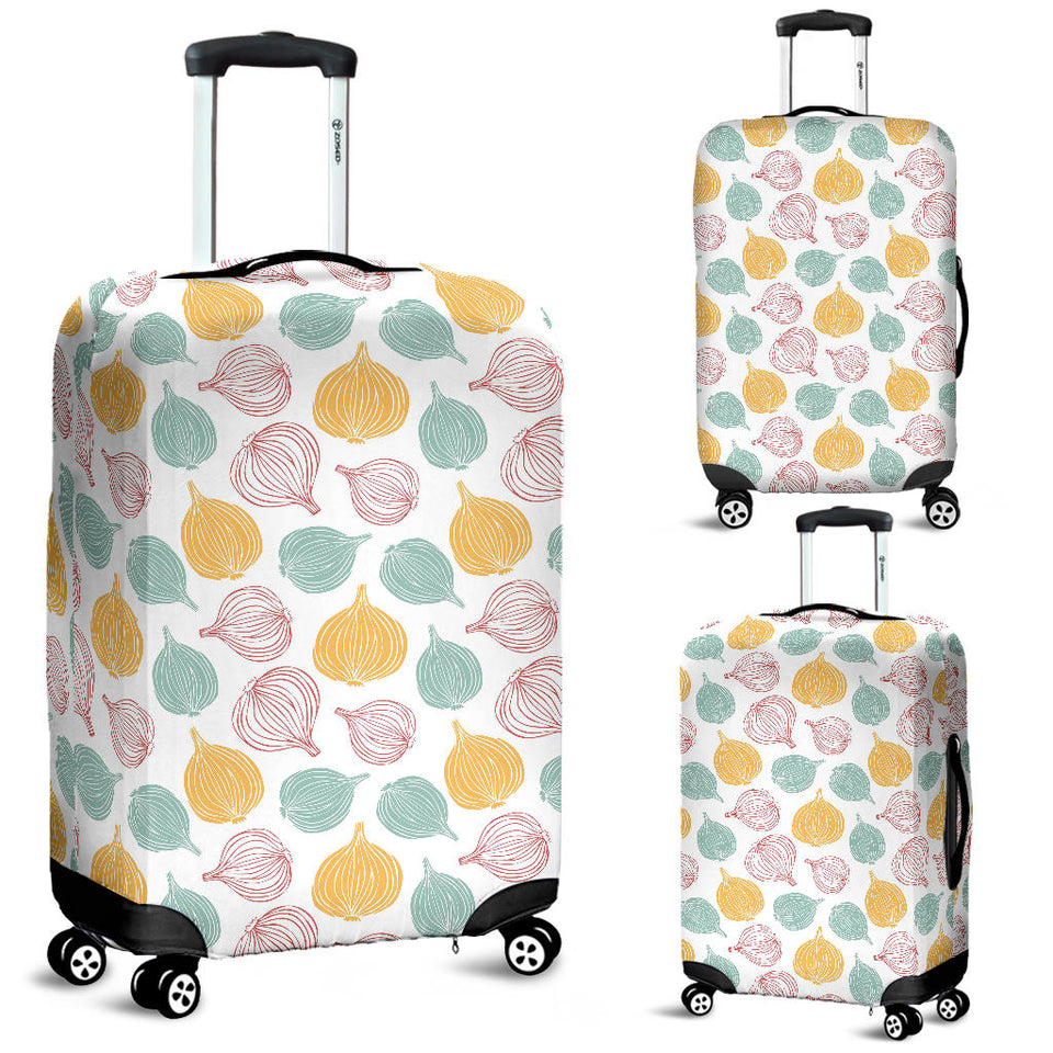 Colorful Onions White Background Luggage Covers