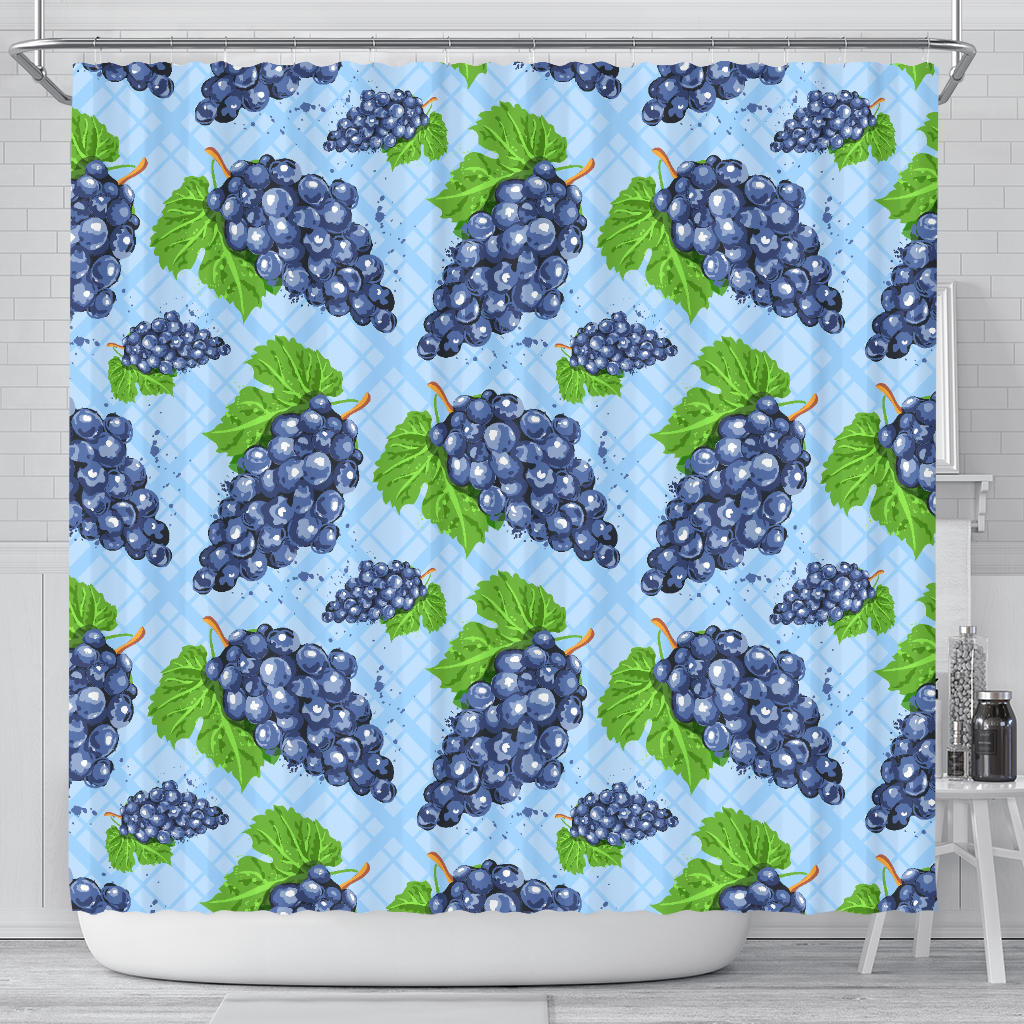 Watercolor Grape Pattern Shower Curtain Fulfilled In US