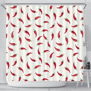 Chili Peppers Pattern Shower Curtain Fulfilled In US