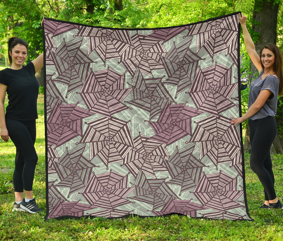 Spider Web Cobweb Design Color Pattern Premium Quilt