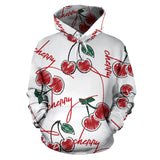 Hand Drawn Cherry Pattern Men Women Pullover Hoodie