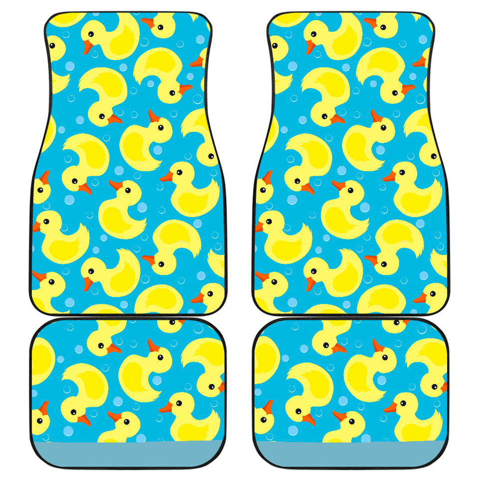 Duck Toy Pattern Print Design 04 Front and Back Car Mats