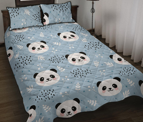 Cute panda pattern Quilt Bed Set