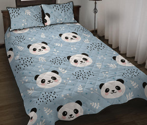 Cute panda pattern Quilt Bed Set