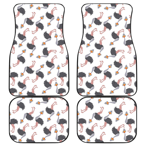Ostrich Pattern Print Design 02 Front and Back Car Mats