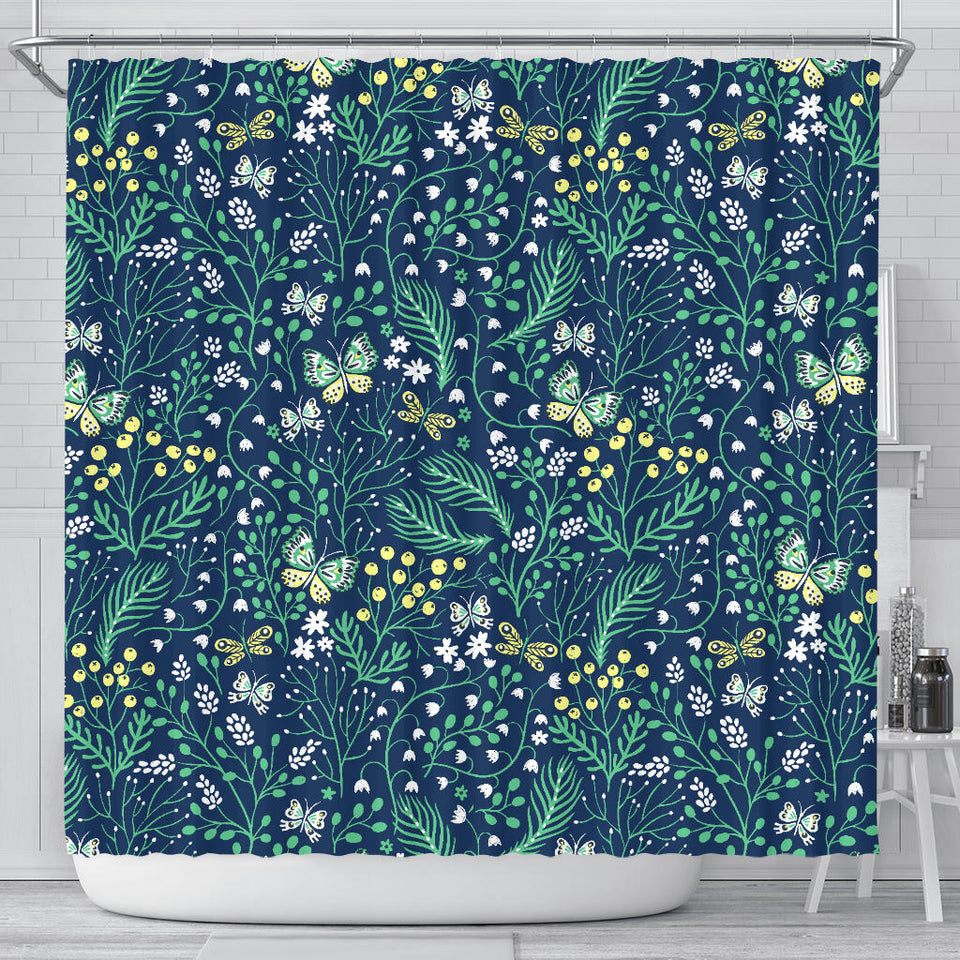Butterfly Leaves Pattern Shower Curtain Fulfilled In US