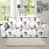 Cute Mermaid Dolphin Fish Starfish Pattern Sofa Slipcover