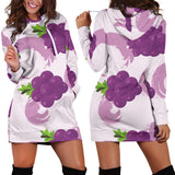Cute Grape Pattern Women'S Hoodie Dress