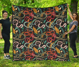 Colorful Snake Plant Pattern Premium Quilt
