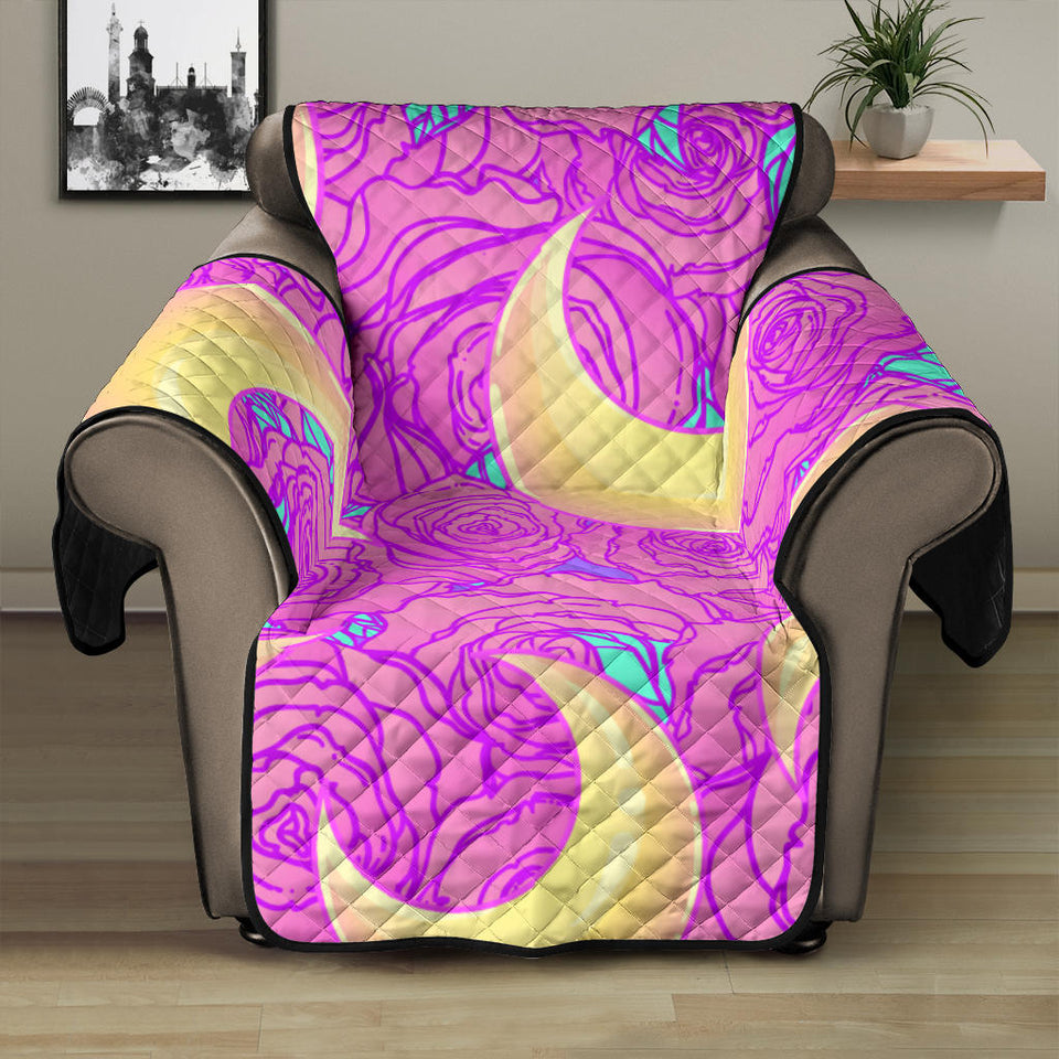 Moon pink rose background Recliner Cover Protector