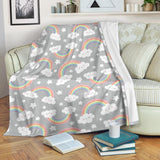 Cute Rainbow Clound Star Pattern Premium Blanket